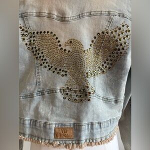 YD New Collection in Argentina - Studded Acid Washed Distressed Denim Jacket S